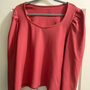 Nine West Pink Ruched Long Sleeve Blouse